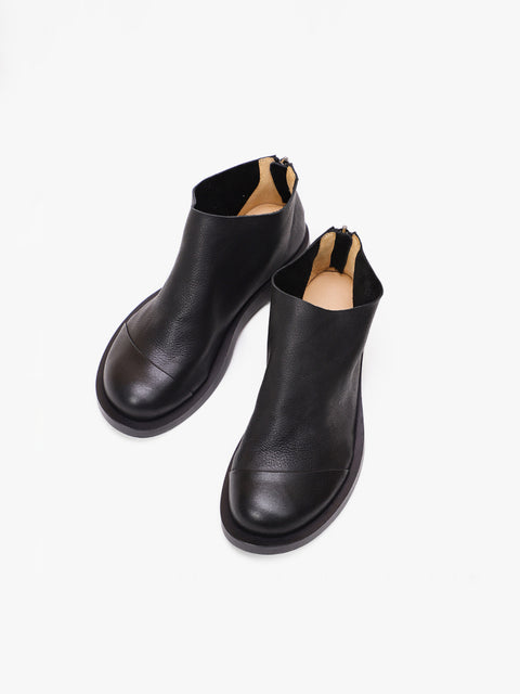 BUYKUD bottes courtes Vintage en cuir véritable faites à la main pour femmes