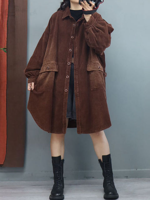 Manteau mi-long ample à manches lanternes pour femme, hiver