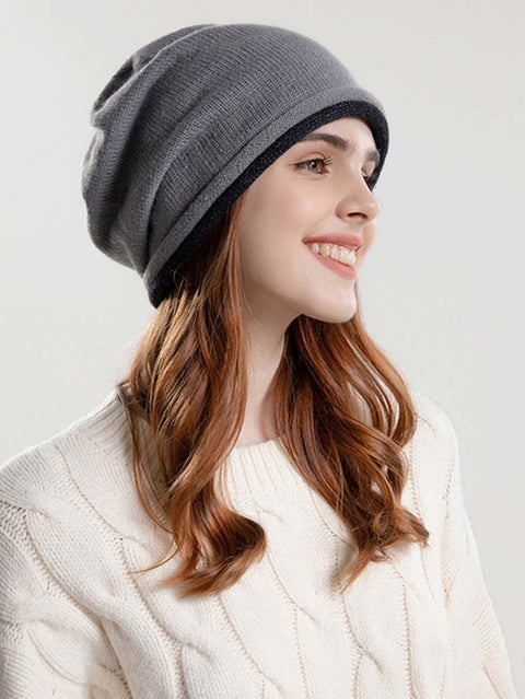 Chapeau tricoté uni de style coréen d'hiver