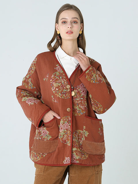 Manteau à manches longues pour femmes, imprimé floral, grande taille, printemps