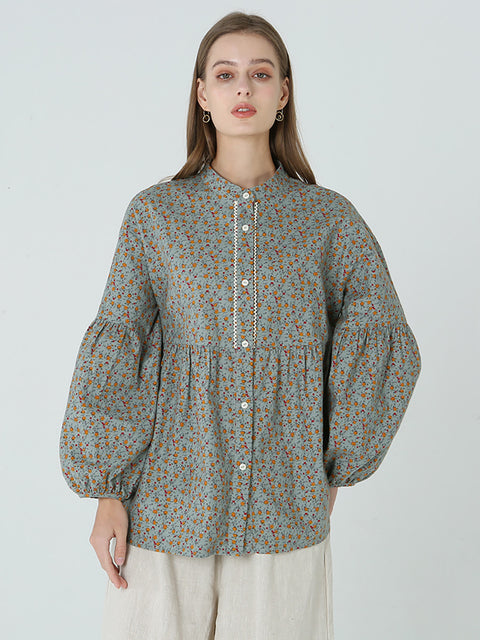 Chemise ample à manches longues pour femmes, imprimé Floral, grande taille, printemps, M-2XL