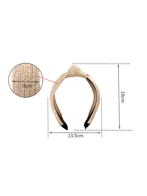 Casual Knot Straw Woven Hair Band - 4 Pieces