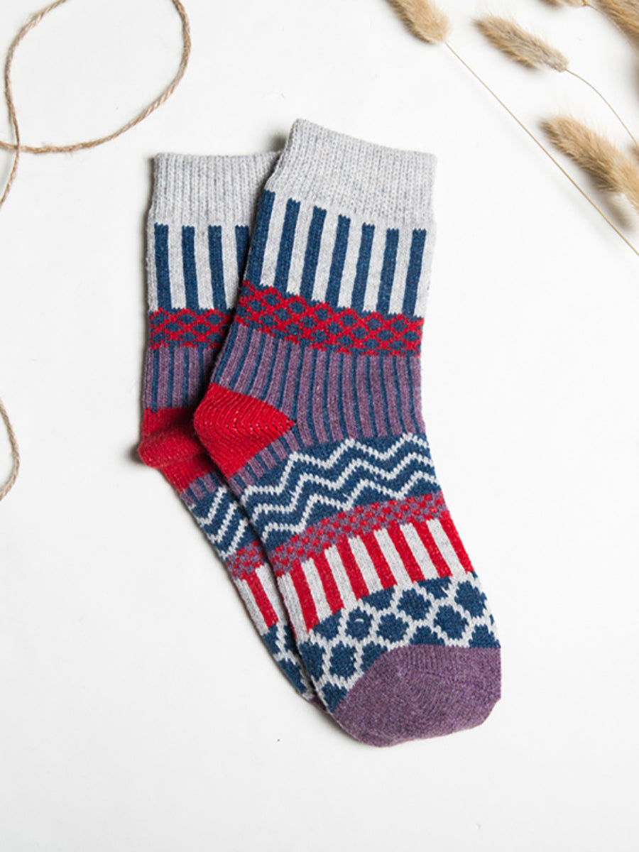 Chaussettes thermiques d'hiver à beau motif