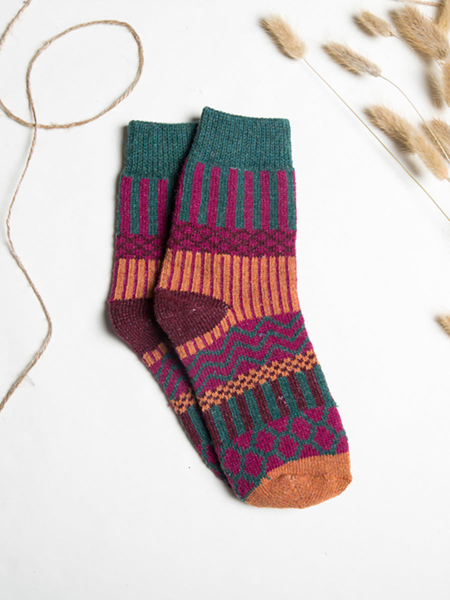 Chaussettes thermiques d'hiver à beau motif