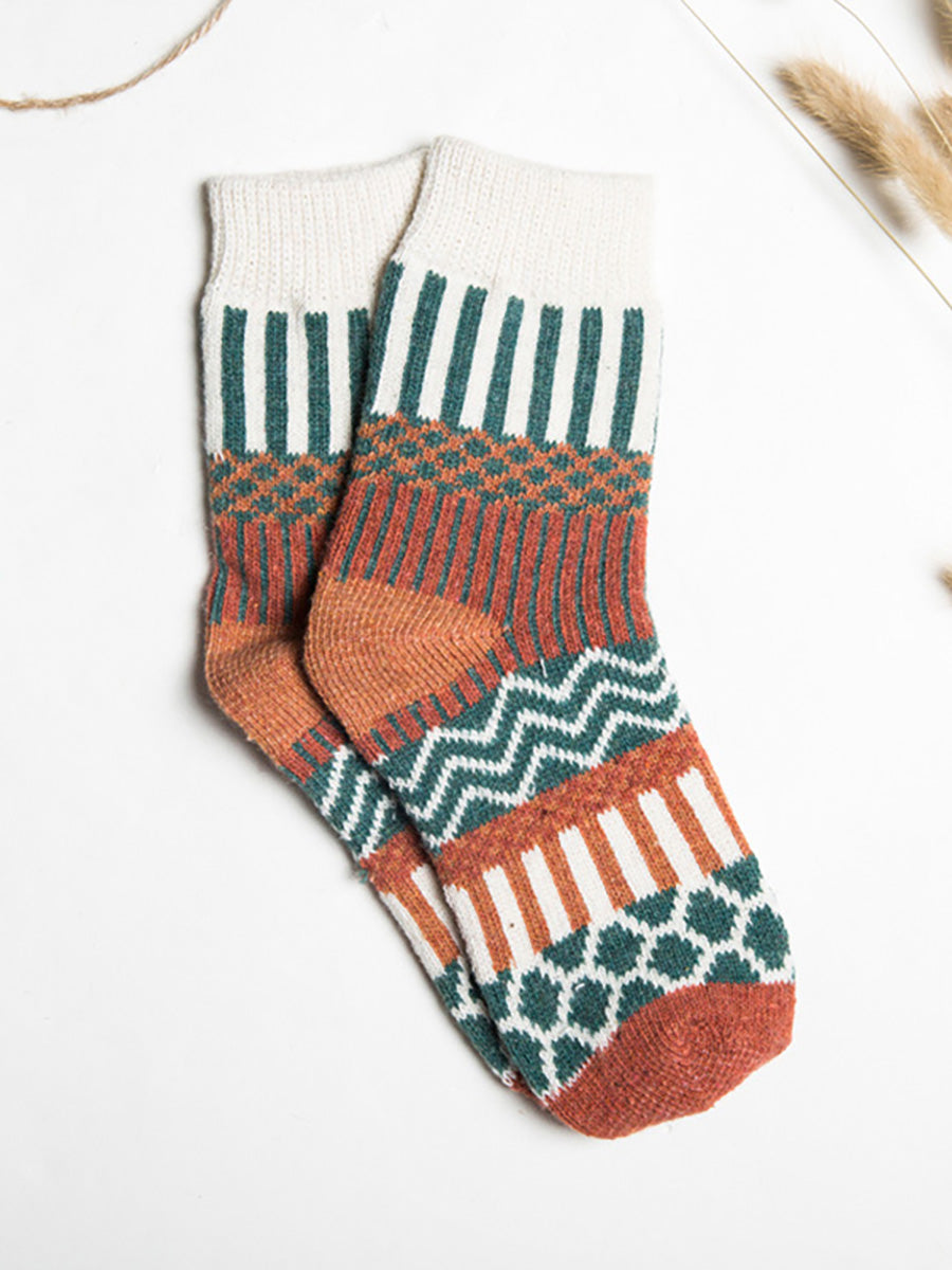 Chaussettes thermiques d'hiver à beau motif