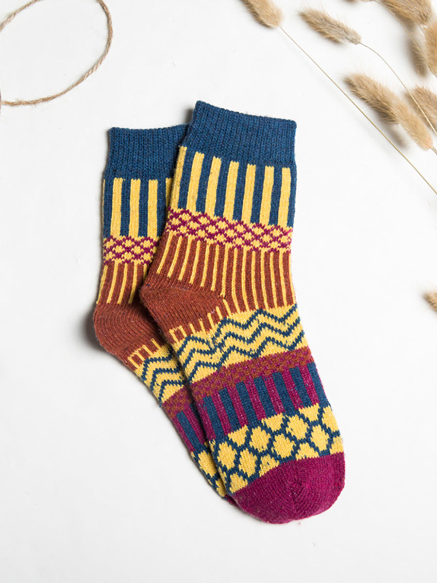 Chaussettes thermiques d'hiver à beau motif