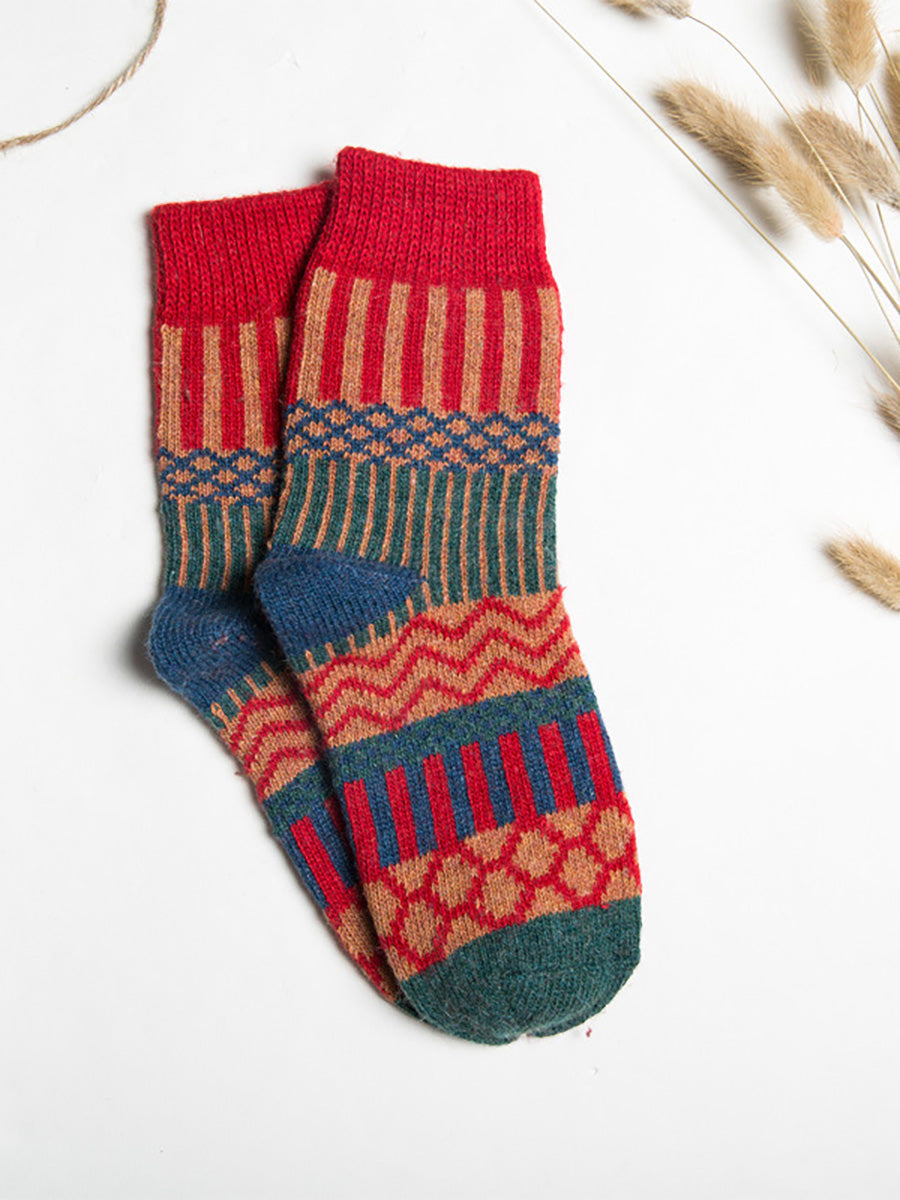 Chaussettes thermiques d'hiver à beau motif