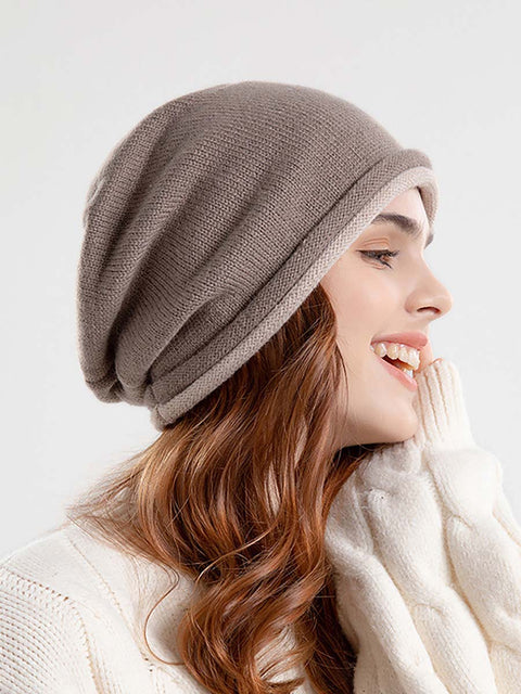 Chapeau tricoté uni de style coréen d'hiver