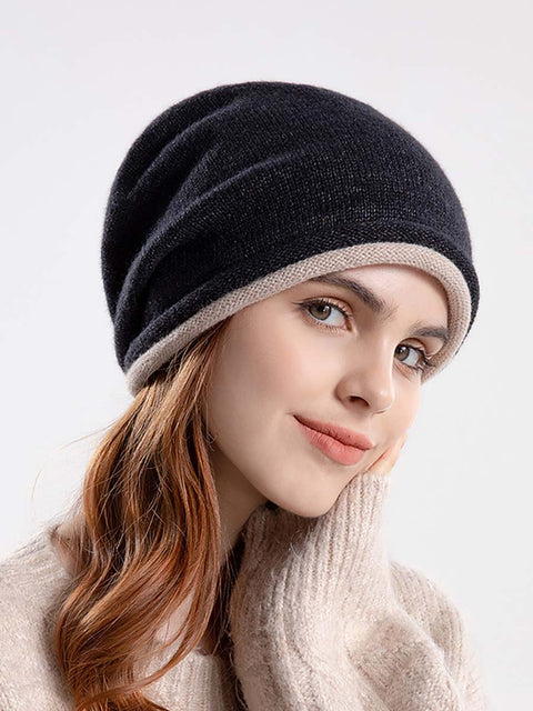 Chapeau tricoté uni de style coréen d'hiver