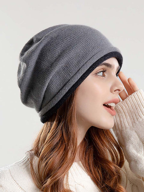 Chapeau tricoté uni de style coréen d'hiver