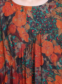 Thumbnail for Robe Maxi Vintage décontractée à fleurs irrégulières pour femmes de grande taille